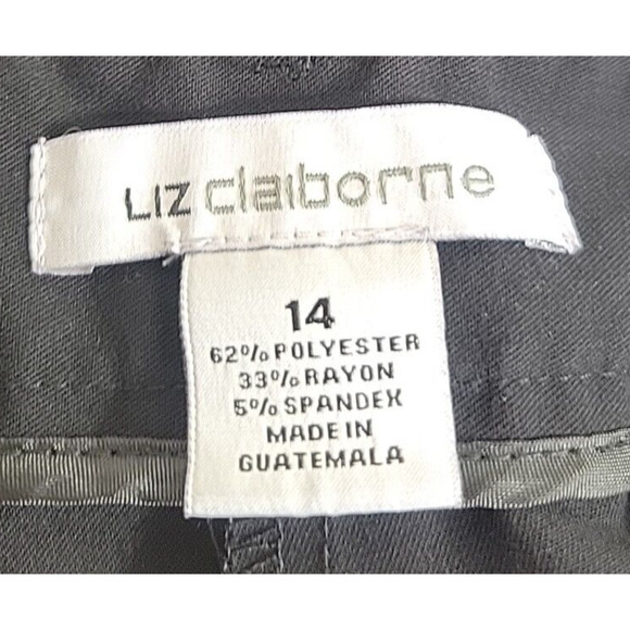 Liz Claiborne Black Elizabeth Straight Leg Mid Rise Casual Pants Women's Size 14 - Picture 3 of 9